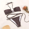 3-Piece Bikinis Suit Halter Polka Dot Swimwear Women Beachwear Women's 3 Piece Bikini Set Swimsuit Cover Ups Sheer Sarongs Beach Wrap Skirt Bathing Suit Swimsuit Female Holiday Beach Skirt Bikini Set by Stevvex