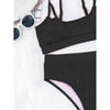 Female Push Up Swimsuit Modern Swimwear For Women Bikinis High Waist Bikini Set Solid Bikini 2 Piece Swimsuit Bathing Suits Women Bathing Suit High Waist Bikini Set Sport Wear Swimming Suit Bikini by Stevvex