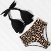 Women Leopard Print Swimsuit Women's Bikini One Shoulder Top High Waist Bottom Two Piece Swimsuits Women Push Up Bikini Set One Shoulder Beachwear Summer Leopard Bathing Suit High Waist Swimwear For Women by Stevvex