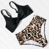 Women Leopard Print Swimsuit Women's Bikini One Shoulder Top High Waist Bottom Two Piece Swimsuits Women Push Up Bikini Set One Shoulder Beachwear Summer Leopard Bathing Suit High Waist Swimwear For Women by Stevvex