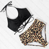Women Leopard Print Swimsuit Women's Bikini One Shoulder Top High Waist Bottom Two Piece Swimsuits Women Push Up Bikini Set One Shoulder Beachwear Summer Leopard Bathing Suit High Waist Swimwear For Women by Stevvex