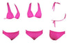Push Up Bikini New Two Piece Swimsuit Women High Waist Black Pink Bikinis Set Women's Halter Padded Top Push Up Bikini Set Two Piece Swimsuits Bathing Suits Beachwear Swimwear Beachwear Bathing Suit by Stevvex