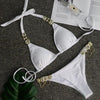 Luxury Purple Halter Crystal Diamond Bikini Female Swimsuit Women Swimwear Rhinestone Bikini Set Bathing Suit Women's Swimwear Rhinestone Halter Low Waist Tie Side Bikini Set 2 Pieces Crystal Diamond Swimsuit by Stevvex