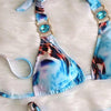 Luxury Purple Halter Crystal Diamond Bikini Female Swimsuit Women Swimwear Rhinestone Bikini Set Bathing Suit Women's Swimwear Rhinestone Halter Low Waist Tie Side Bikini Set 2 Pieces Crystal Diamond Swimsuit by Stevvex
