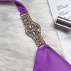 Luxury Purple Halter Crystal Diamond Bikini Female Swimsuit Women Swimwear Rhinestone Bikini Set Bathing Suit Women's Swimwear Rhinestone Halter Low Waist Tie Side Bikini Set 2 Pieces Crystal Diamond Swimsuit by Stevvex
