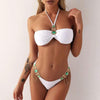 Luxury Purple Halter Crystal Diamond Bikini Female Swimsuit Women Swimwear Rhinestone Bikini Set Bathing Suit Women's Swimwear Rhinestone Halter Low Waist Tie Side Bikini Set 2 Pieces Crystal Diamond Swimsuit by Stevvex