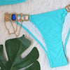 Luxury Purple Halter Crystal Diamond Bikini Female Swimsuit Women Swimwear Rhinestone Bikini Set Bathing Suit Women's Swimwear Rhinestone Halter Low Waist Tie Side Bikini Set 2 Pieces Crystal Diamond Swimsuit by Stevvex
