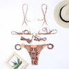 Vintage Print Bikini Female Handwork Small Ruffle Swimming Suit For Women Swimwear High Cut Bikini Set String Print Halter String Triangle Bikini Set Luxury Swimwear Two Piece Swimsuit by Stevvex