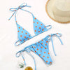 Bikini Swimsuit Solid Color Bikini Set Swimwear Bathing Suit Women Bikinis String Beach Women Two Piece Bikini Swimsuit Bathing Suits Halter Triangle Tops String Bikini Sets by Stevvex