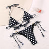 Bikini Triangle Adjust Swimwear Women's Crisscross Halter Bikini Lace Up Back Bandage Two Piece Strappy Bathing Suits G String Thong Swimwear Women Bathing Suit Hollow Out Quality Pleated Swimsuit Female Double-Sided Bikini Set by Stevvex