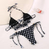 Bikini Triangle Adjust Swimwear Women's Crisscross Halter Bikini Lace Up Back Bandage Two Piece Strappy Bathing Suits G String Thong Swimwear Women Bathing Suit Hollow Out Quality Pleated Swimsuit Female Double-Sided Bikini Set by Stevvex