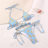 Bikini Triangle Adjust Swimwear Women's Crisscross Halter Bikini Lace Up Back Bandage Two Piece Strappy Bathing Suits G String Thong Swimwear Women Bathing Suit Hollow Out Quality Pleated Swimsuit Female Double-Sided Bikini Set by Stevvex