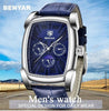 Square Luxury Mens Watch Analog Waterproof Quartz Sport Stylish Leather Strap Wrist Watch Business Design For Men by Stevvex
