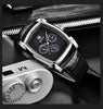 Square Luxury Mens Watch Analog Waterproof Quartz Sport Stylish Leather Strap Wrist Watch Business Design For Men by Stevvex
