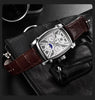 Square Luxury Mens Watch Analog Waterproof Quartz Sport Stylish Leather Strap Wrist Watch Business Design For Men by Stevvex
