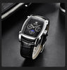Square Luxury Mens Watch Analog Waterproof Quartz Sport Stylish Leather Strap Wrist Watch Business Design For Men by Stevvex