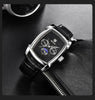 Square Luxury Mens Watch Analog Waterproof Quartz Sport Stylish Leather Strap Wrist Watch Business Design For Men by Stevvex