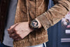 Multifunction Brown Luxury New Men's Watches Quartz Sport Chronograph Elegant Leather Bracelet Men Wrist Watch by Stevvex