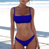 Red Micro Bikini Set Women Swimming Suit Padded Bra Bikini Two-Piece Swimwear Thong Bathing Suit Swimsuit Women's Ribbed Scoop Neck Bikini Thong Bathing Suit Two Piece Swimsuit by Stevvex
