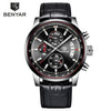 Stylish Wrist Watch For Men Genuine Leather Strap Watch Perfect Quartz Movement And Scratch Resistant Analog Chronograph Business Watches by Stevvex