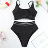 Luxury Women Black Bikini High Waist Swimwear Female 2 Pieces Set Swimsuit Bathing Suit Women Beach Women's High Waisted Bandage Bikini Set Two Piece Push Up Swimsuits by Stevvex
