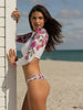 Surfing Swimsuit For Women Bikini Long Sleeve Swimwear Tiger Print Push Up Summer Bath Suit Two Piece Surfing Rash Guard Bikini Long Sleeve Swimsuit Set by Stevvex