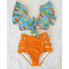 High Waist Bikini Ruffle Swimwear Women Print Swimsuit Push Up Bikinis Plus Size Bathing Suits Floral Beach Wear Bikini Swimsuits for Teen Girls by Stevvex