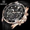 Black Multifunctional Sport Men Watches Luxury Quartz Watches Fashion Chronograph Stylish Elegant Comfortable Watch For Men by Stevvex