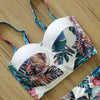 High Waist Bikini Set Push Up Bandage Bikini Swimwear Women Two Pieces Swimsuit Strappy Women High Waist Bikini Set Athletic Two Piece Swimsuit Sporty Scoop Neck Bathing Suit For Teen Girls With Shorts by Stevvex