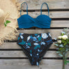 Bikini Female Swimsuit Women Swimwear Push Up Bikinis Set High Waist Swimming Suits Two Piece Set Women Swimsuit Solid Printed Bikini Push-Up Pad Swimwear Set Beachwear Ruffled Bathing Suit by Stevvex