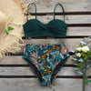 Bikini Female Swimsuit Women Swimwear Push Up Bikinis Set High Waist Swimming Suits Two Piece Set Women Swimsuit Solid Printed Bikini Push-Up Pad Swimwear Set Beachwear Ruffled Bathing Suit by Stevvex