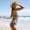 Women Summer High Waist Ruffle Bikini Set Swimwear Women Lady Floral Female Push Up Swimsuit Summer Beach Wear Bikini Pure Color Bikini Charming Ruffled Bra And Bottom Swimsuits by Stevvex