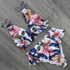 Women Summer High Waist Ruffle Bikini Set Swimwear Women Lady Floral Female Push Up Swimsuit Summer Beach Wear Bikini Pure Color Bikini Charming Ruffled Bra And Bottom Swimsuits by Stevvex