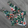 Women Summer High Waist Ruffle Bikini Set Swimwear Women Lady Floral Female Push Up Swimsuit Summer Beach Wear Bikini Pure Color Bikini Charming Ruffled Bra And Bottom Swimsuits by Stevvex