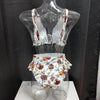 Women Summer High Waist Ruffle Bikini Set Swimwear Women Lady Floral Female Push Up Swimsuit Summer Beach Wear Bikini Pure Color Bikini Charming Ruffled Bra And Bottom Swimsuits by Stevvex