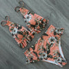 Women Summer High Waist Ruffle Bikini Set Swimwear Women Lady Floral Female Push Up Swimsuit Summer Beach Wear Bikini Pure Color Bikini Charming Ruffled Bra And Bottom Swimsuits by Stevvex