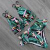 Women Summer High Waist Ruffle Bikini Set Swimwear Women Lady Floral Female Push Up Swimsuit Summer Beach Wear Bikini Pure Color Bikini Charming Ruffled Bra And Bottom Swimsuits by Stevvex