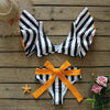 Two-Pieces Women Floral Push-Up Padded Bra Ruffles Bikini Set Swimsuit Swimwear Bathing Suit Beachwear Floral Printed Swimsuit Knotted String Triangle Bikini Tie Side High Cut Cheeky Bikini Set by Stevvex