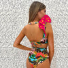Two-Pieces Women Floral Push-Up Padded Bra Ruffles Bikini Set Swimsuit Swimwear Bathing Suit Beachwear Floral Printed Swimsuit Knotted String Triangle Bikini Tie Side High Cut Cheeky Bikini Set by Stevvex