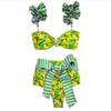 Two-Pieces Women Floral Push-Up Padded Bra Ruffles Bikini Set Swimsuit Swimwear Bathing Suit Beachwear Floral Printed Swimsuit Knotted String Triangle Bikini Tie Side High Cut Cheeky Bikini Set by Stevvex
