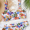 Modern Blue High Waist Bikini Push Up Swimwear Women Dragon Printed Bikini Set Retro Swimsuit Women's High Waist Bikini Swimsuits Twist Push Up Two Piece Bathing Suits Tummy Control Swimwear by Stevvex