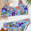 Modern Blue High Waist Bikini Push Up Swimwear Women Dragon Printed Bikini Set Retro Swimsuit Women's High Waist Bikini Swimsuits Twist Push Up Two Piece Bathing Suits Tummy Control Swimwear by Stevvex