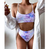 Modern Blue High Waist Bikini Push Up Swimwear Women Dragon Printed Bikini Set Retro Swimsuit Women's High Waist Bikini Swimsuits Twist Push Up Two Piece Bathing Suits Tummy Control Swimwear by Stevvex