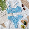 Modern Blue High Waist Bikini Push Up Swimwear Women Dragon Printed Bikini Set Retro Swimsuit Women's High Waist Bikini Swimsuits Twist Push Up Two Piece Bathing Suits Tummy Control Swimwear by Stevvex