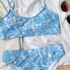 Modern Blue High Waist Bikini Push Up Swimwear Women Dragon Printed Bikini Set Retro Swimsuit Women's High Waist Bikini Swimsuits Twist Push Up Two Piece Bathing Suits Tummy Control Swimwear by Stevvex