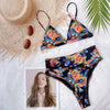 Modern Blue High Waist Bikini Push Up Swimwear Women Dragon Printed Bikini Set Retro Swimsuit Women's High Waist Bikini Swimsuits Twist Push Up Two Piece Bathing Suits Tummy Control Swimwear by Stevvex