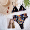 Modern Blue High Waist Bikini Push Up Swimwear Women Dragon Printed Bikini Set Retro Swimsuit Women's High Waist Bikini Swimsuits Twist Push Up Two Piece Bathing Suits Tummy Control Swimwear by Stevvex