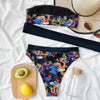 Modern Blue High Waist Bikini Push Up Swimwear Women Dragon Printed Bikini Set Retro Swimsuit Women's High Waist Bikini Swimsuits Twist Push Up Two Piece Bathing Suits Tummy Control Swimwear by Stevvex