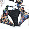 Modern Blue High Waist Bikini Push Up Swimwear Women Dragon Printed Bikini Set Retro Swimsuit Women's High Waist Bikini Swimsuits Twist Push Up Two Piece Bathing Suits Tummy Control Swimwear by Stevvex