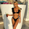 New Bikini Set Women Solid Female Cut Bikinis Swimwear Push Up Swimsuit Bath Suit Women's Bikini Padded Cutout Strappy Halter Swimsuits Two Piece Bathing Suits by Stevvex